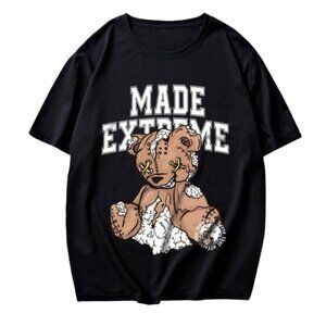 ❤️ 🆕 ROMWE mens Black Graphic T-Shirt Size S